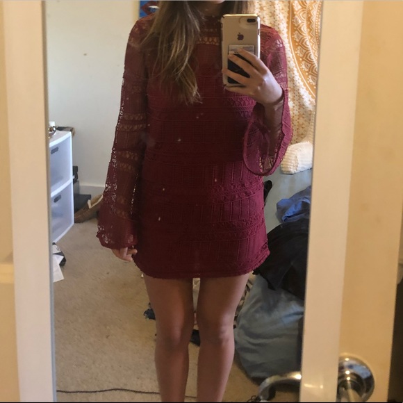 Tularosa Matilda Lace Dress Dusted Berry S NWT - Picture 7 of 7